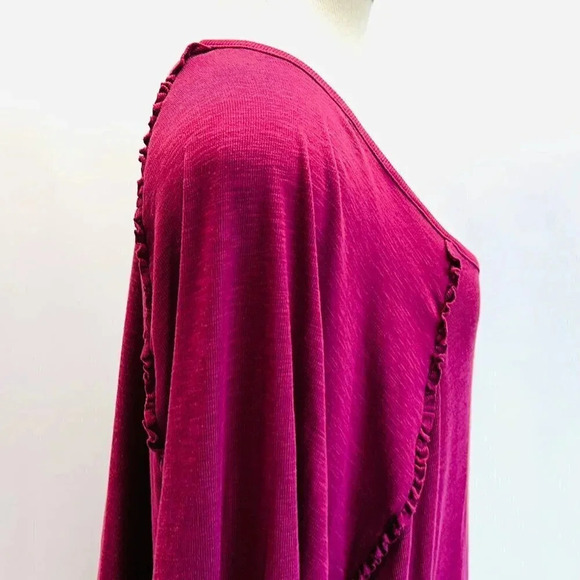NWT LAUREN CONRAD Women Long Sleeve Pullover Scoop Neck Red Shirt Plus Size 4X - Picture 7 of 13